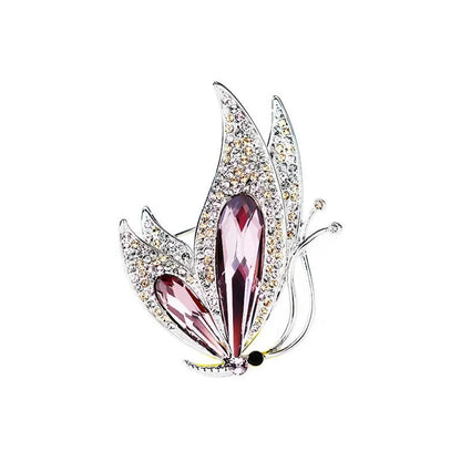 Fashion Butterfly Alloy Inlay Artificial Diamond Women'S Brooches