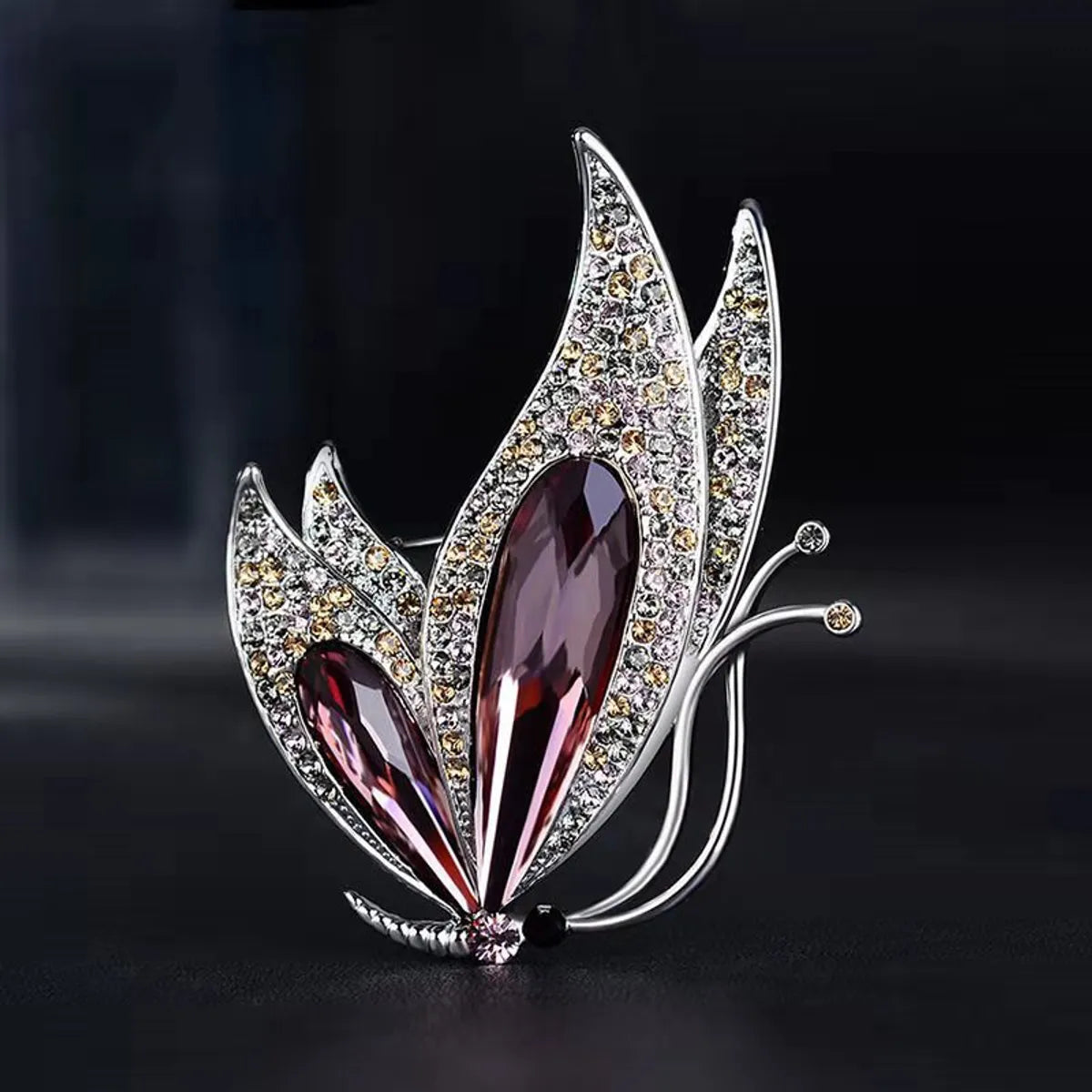 Fashion Butterfly Alloy Inlay Artificial Diamond Women'S Brooches