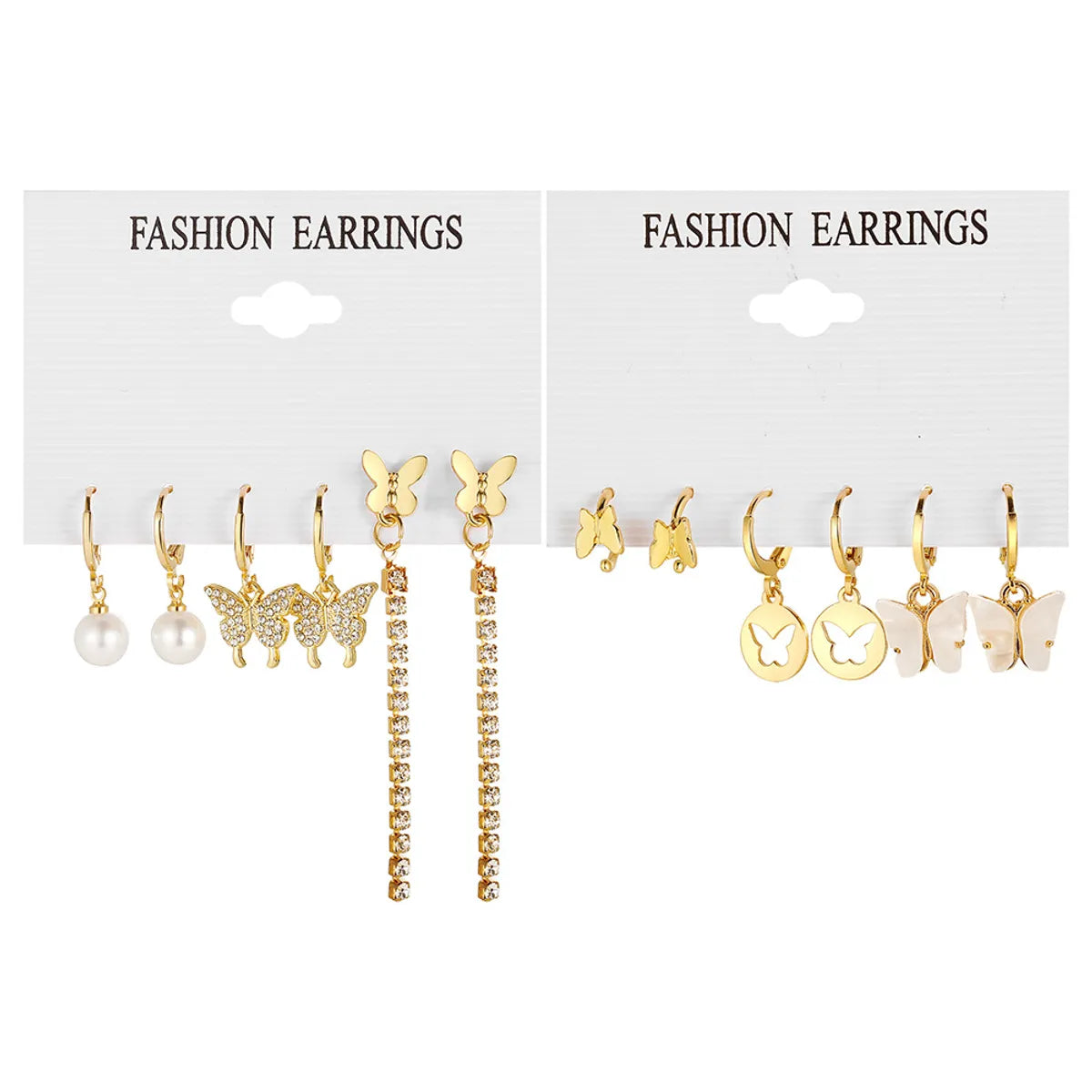 Fashion Butterfly Alloy Inlay Rhinestones Dangling Earrings 1 Set