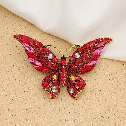 Fashion Butterfly Alloy Inlay Rhinestones Women'S Brooches