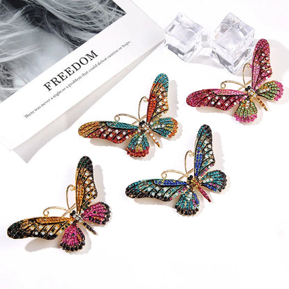 Fashion Butterfly Alloy Inlay Rhinestones Women'S Brooches