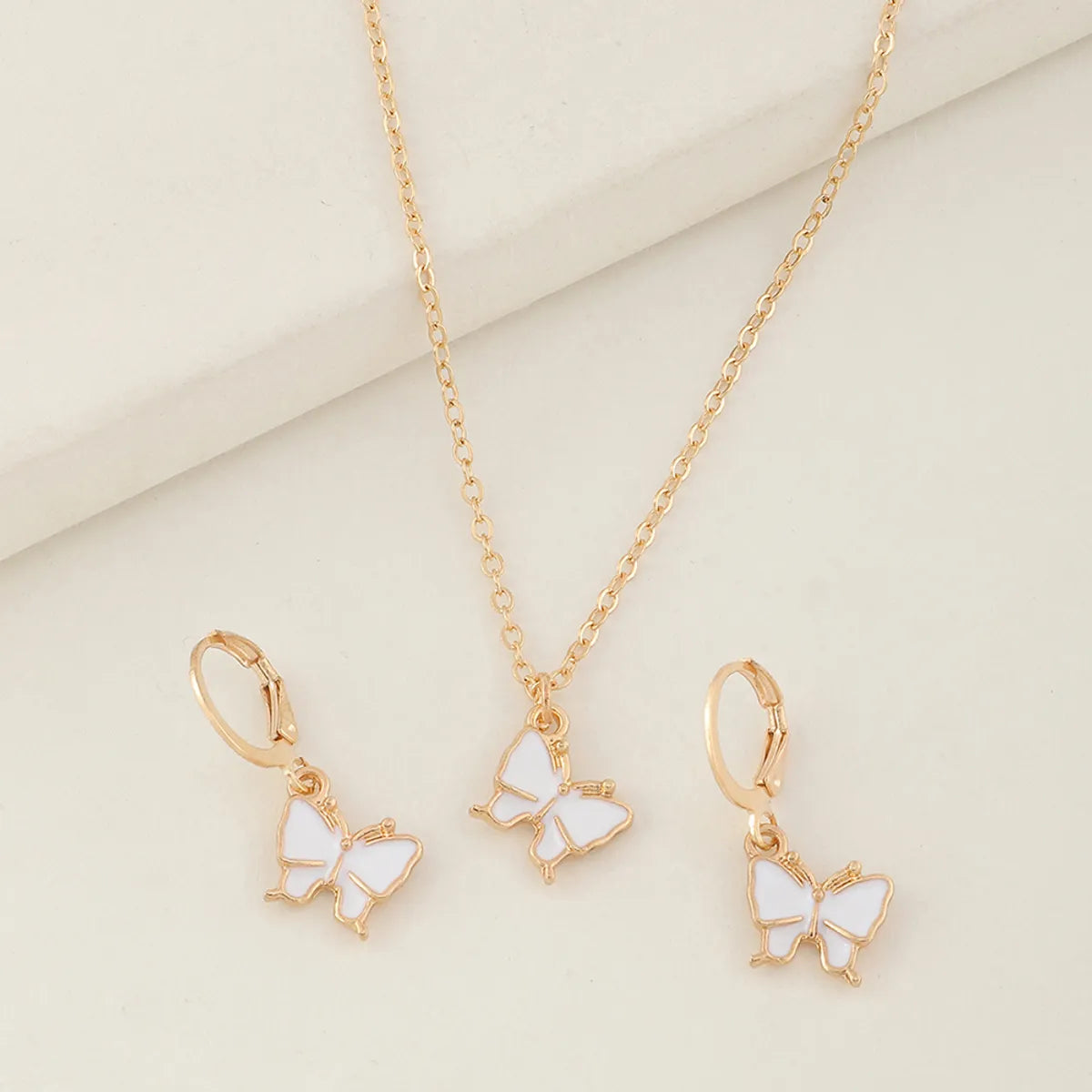 Fashion Butterfly Alloy Plating Alloy Earrings Necklace