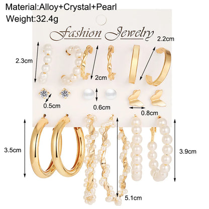 Fashion Butterfly Alloy Plating Artificial Pearls Earrings 1 Set