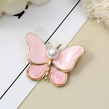 Fashion Butterfly Alloy Plating Artificial Pearls Women'S Brooches