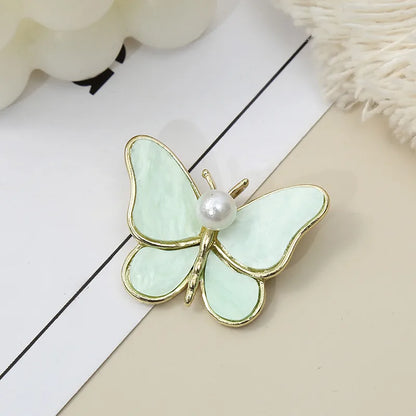 Fashion Butterfly Alloy Plating Artificial Pearls Women'S Brooches