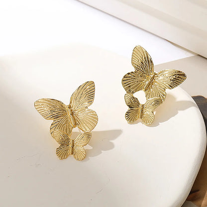 Fashion Butterfly Alloy Plating Unisex Ear Studs 1 Pair