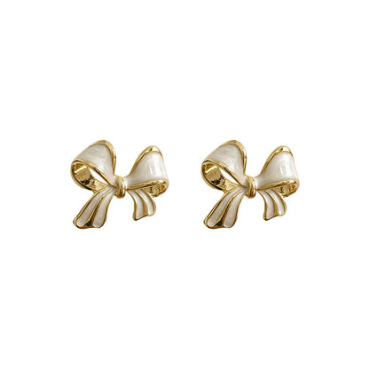 Fashion Butterfly Bow Knot Copper Inlaid Zircon Artificial Pearls Earrings 1 Pair