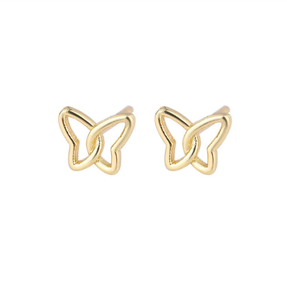 Fashion Butterfly Copper Plating Ear Studs 1 Pair