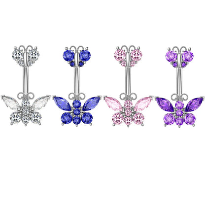 Fashion Butterfly Copper Plating Zircon Belly Ring 1 Piece