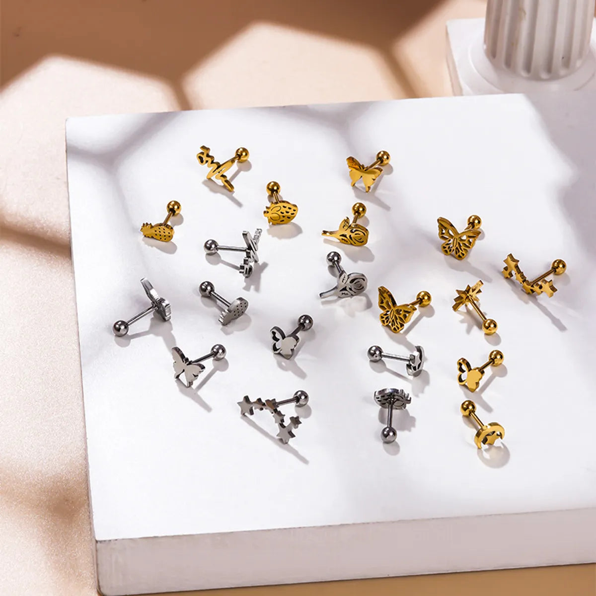 Fashion Butterfly Metal Plating Ear Studs 1 Piece