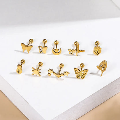 Fashion Butterfly Metal Plating Ear Studs 1 Piece