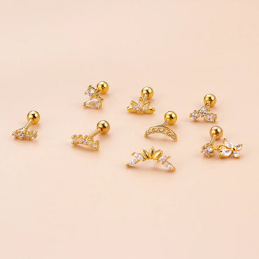 1 Piece Fashion Butterfly Plating Inlay Metal Zircon Ear Studs