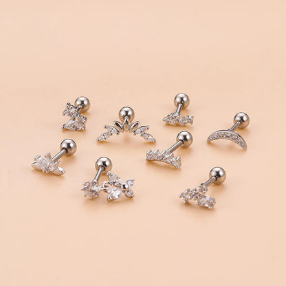 1 Piece Fashion Butterfly Plating Inlay Metal Zircon Ear Studs