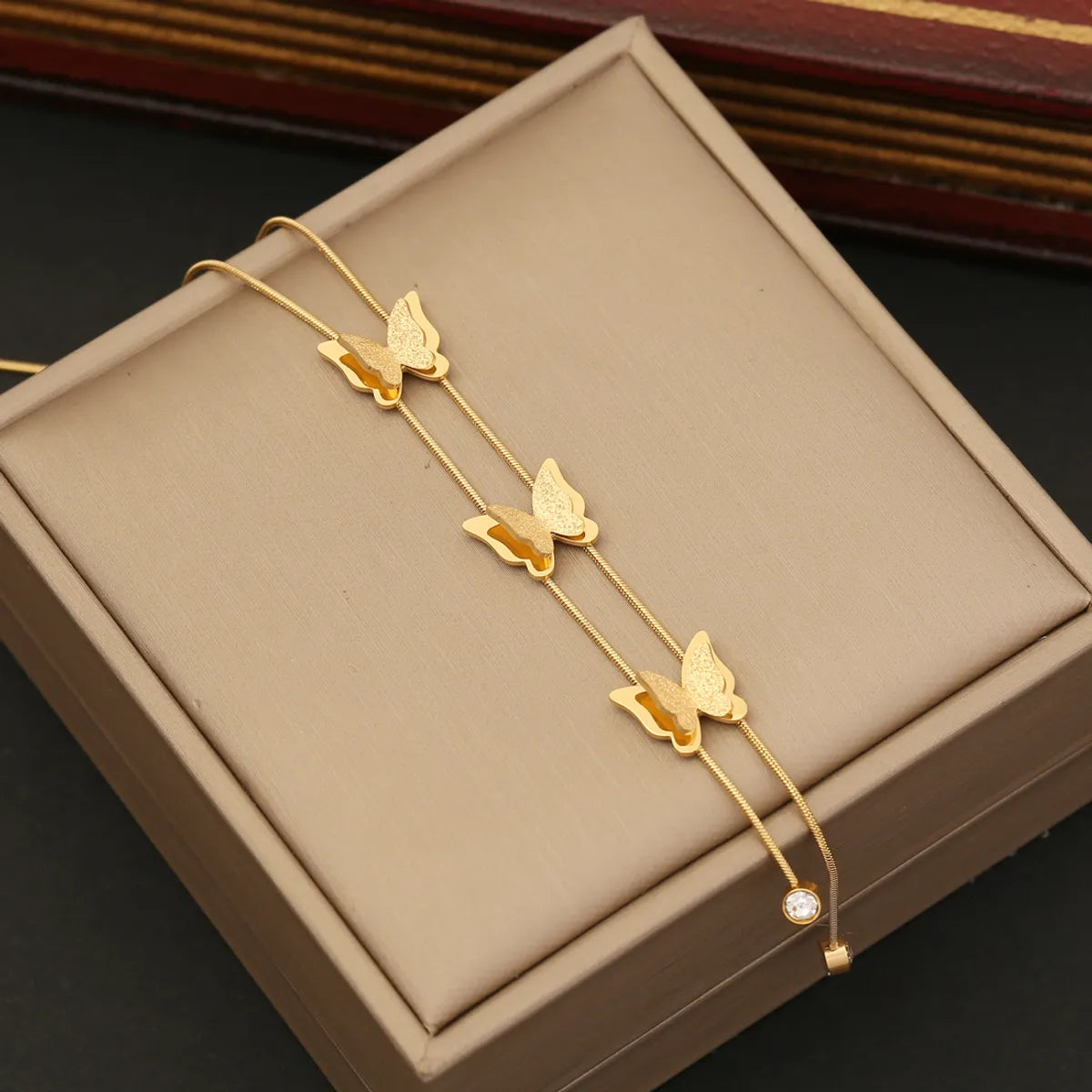 Fashion Butterfly Stainless Steel Plating Bracelets Earrings Necklace