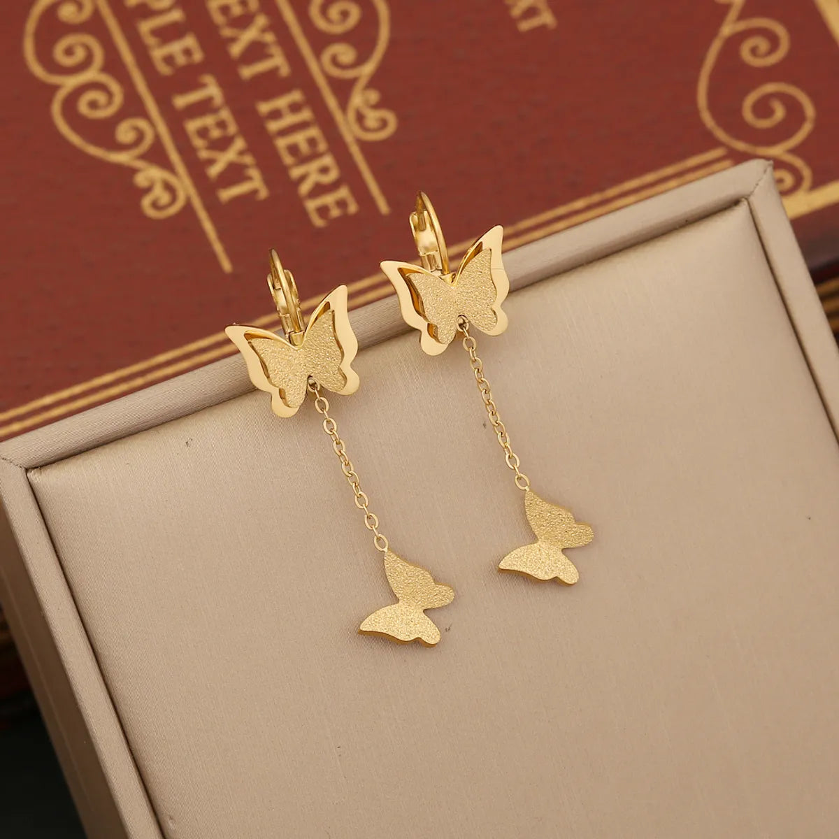 Fashion Butterfly Stainless Steel Plating Bracelets Earrings Necklace