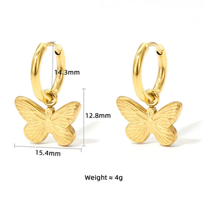 Fashion Butterfly Stainless Steel Women's Bracelets Earrings Necklace