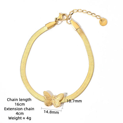 Fashion Butterfly Stainless Steel Women's Bracelets Earrings Necklace