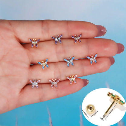 Fashion Butterfly Stud Temperament Simple Thread Lock Earrings