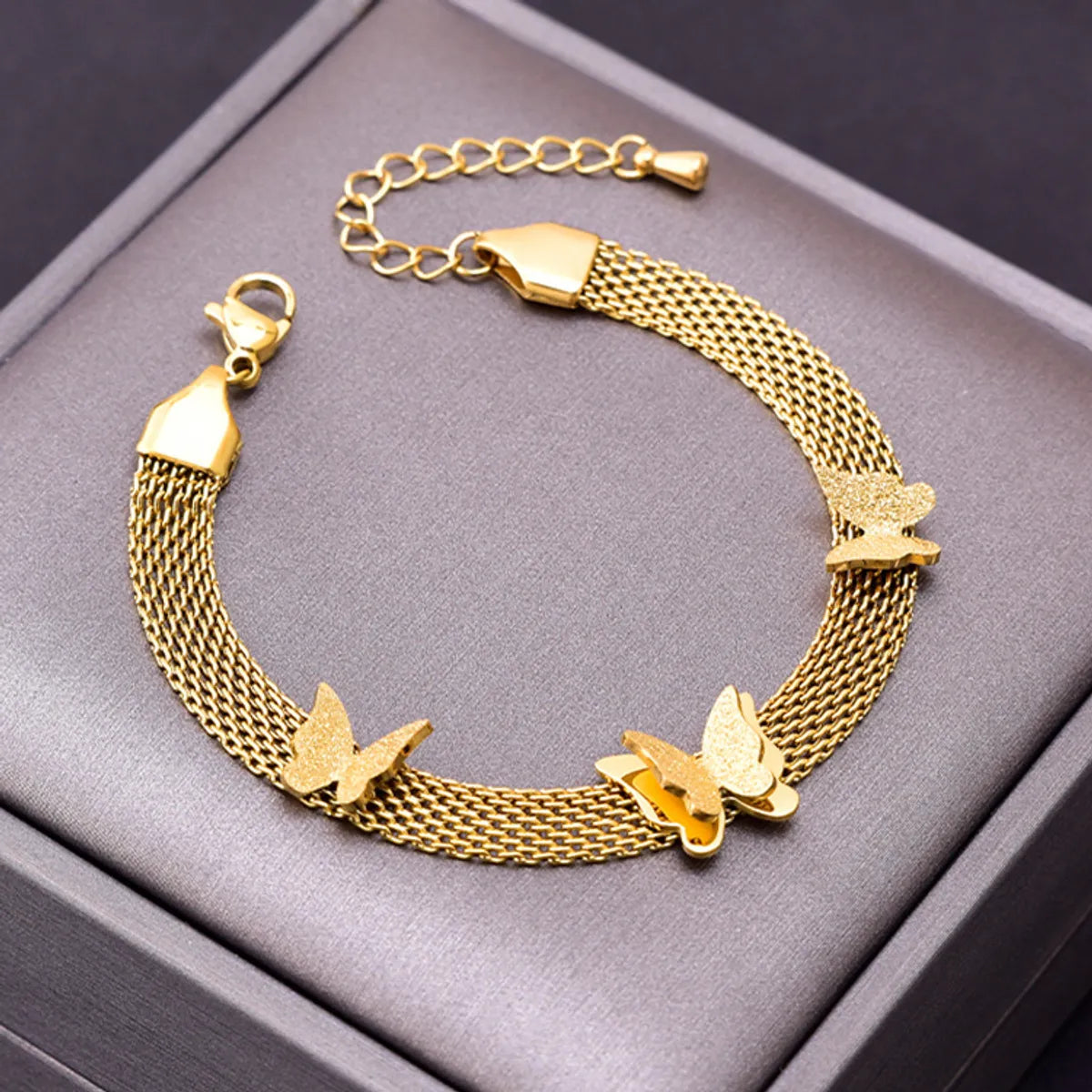 Fashion Butterfly Titanium Steel Plating Bracelets