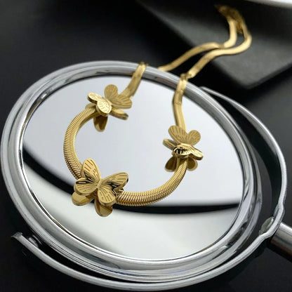 Fashion Butterfly Titanium Steel Plating Necklace 1 Piece