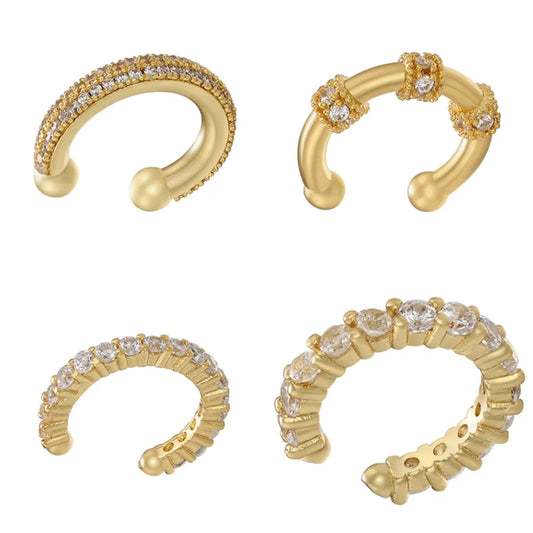 1 Pair Fashion C Shape Plating Copper Zircon Ear Clips