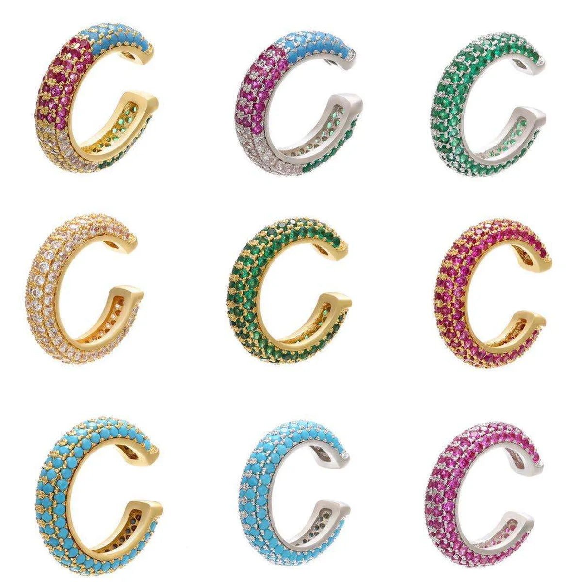 1 Piece Fashion C Shape Plating Copper Zircon Ear Clips