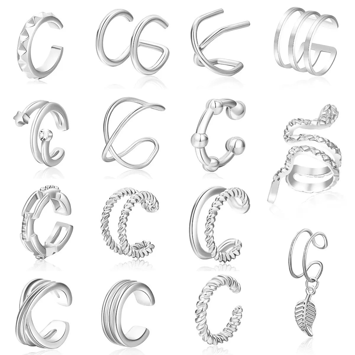 Wholesale Jewelry Fashion C Shape Metal Plating Ear Clips