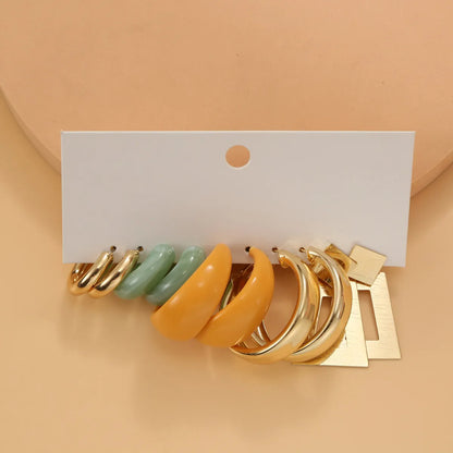 1 Set Fashion C Shape Plating Metal Earrings