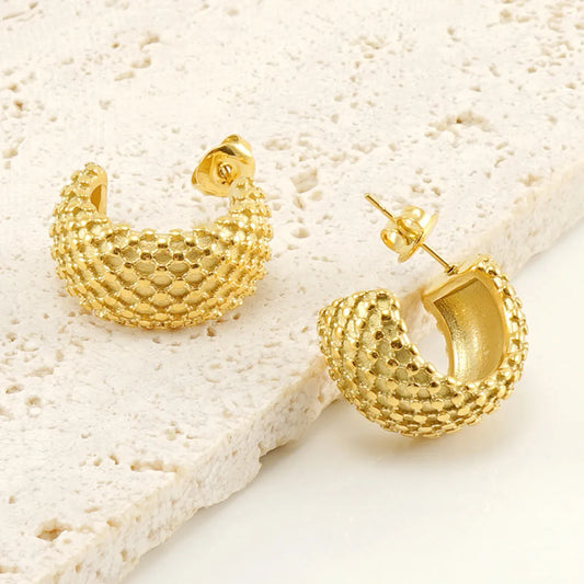 1 Pair Fashion C Shape Plating Stainless Steel Ear Studs