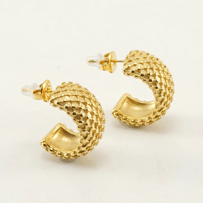 1 Pair Fashion C Shape Plating Stainless Steel Ear Studs