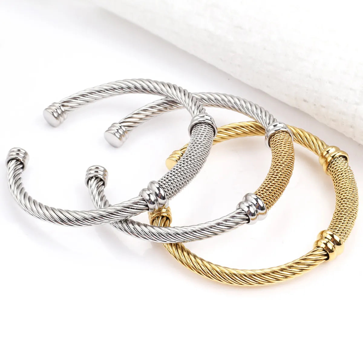 Fashion C Shape Stainless Steel Plating Bangle