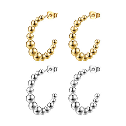 1 Pair Fashion C Shape Plating Stainless Steel Earrings