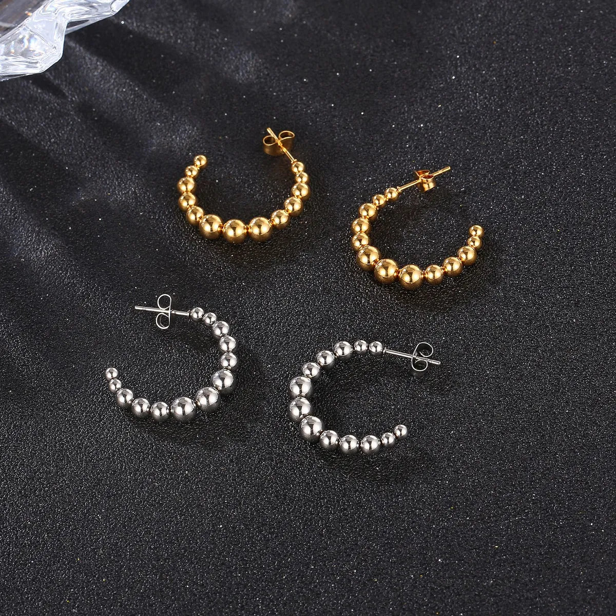 1 Pair Fashion C Shape Plating Stainless Steel Earrings