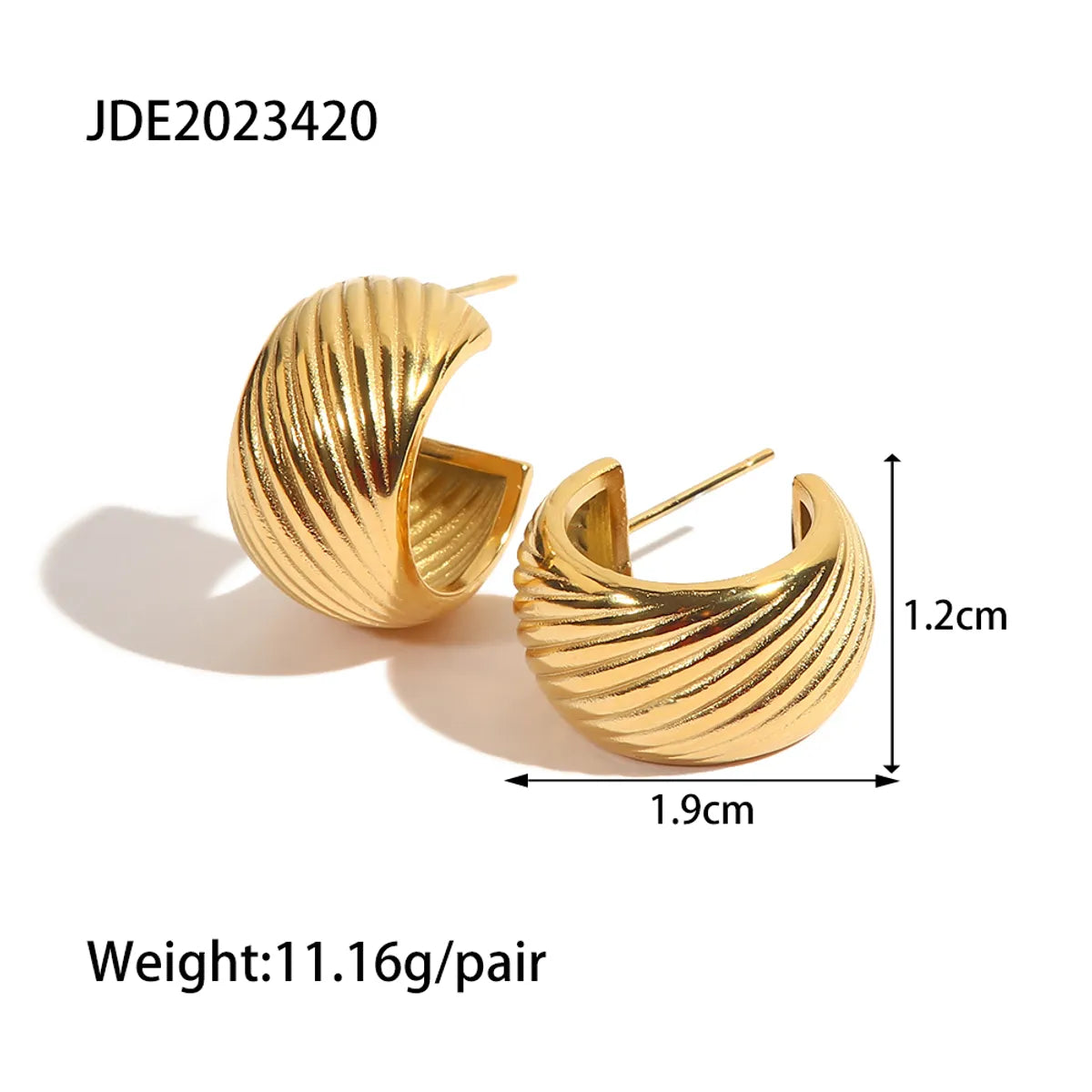 1 Pair Fashion C Shape Plating Stainless Steel Earrings