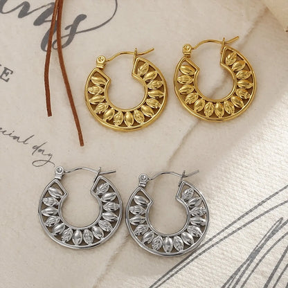 1 Pair Fashion C Shape Plating Stainless Steel Earrings