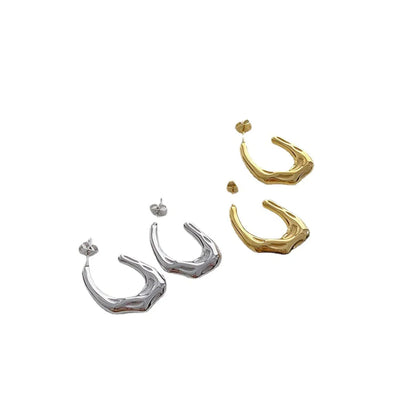 1 Pair Fashion C Shape Irregular Plating Titanium Steel Ear Studs