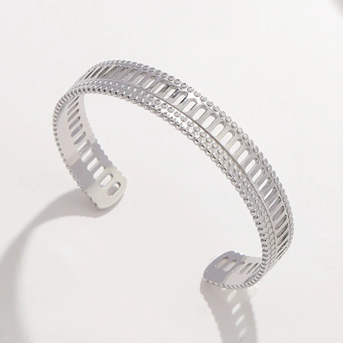 Fashion C Shape Titanium Steel Plating Bangle