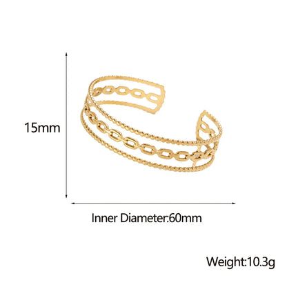 Fashion C Shape Titanium Steel Plating Chain Bangle