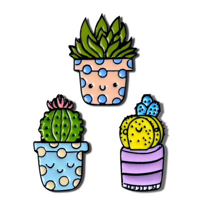 Fashion Cactus Alloy Enamel Unisex Brooches