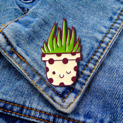 Fashion Cactus Alloy Enamel Unisex Brooches