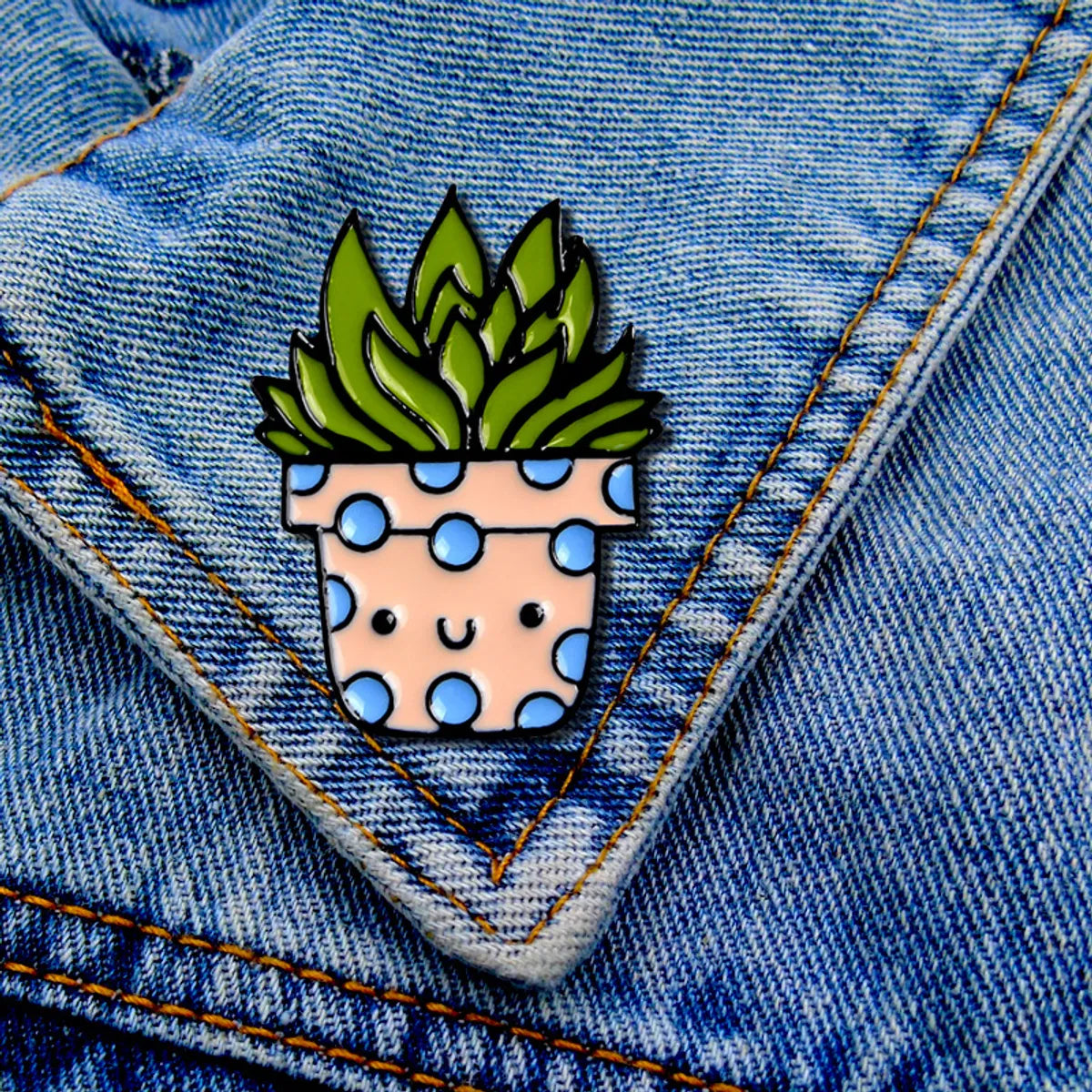 Fashion Cactus Alloy Enamel Unisex Brooches