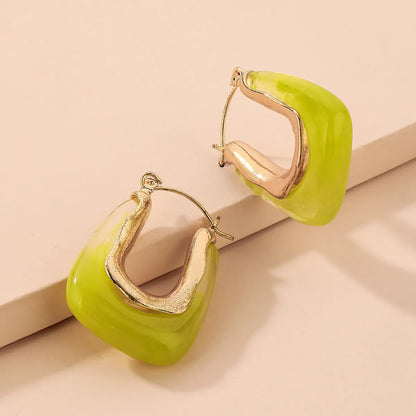 Fashion Candy Color U-shaped Resin Geometric Earrings Wholesale Gooddiy