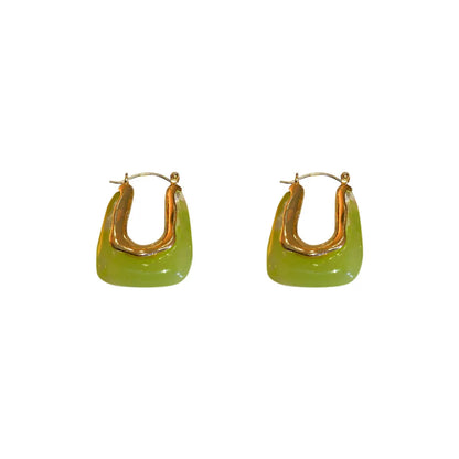 Fashion Candy Color U-shaped Resin Geometric Earrings Wholesale Gooddiy