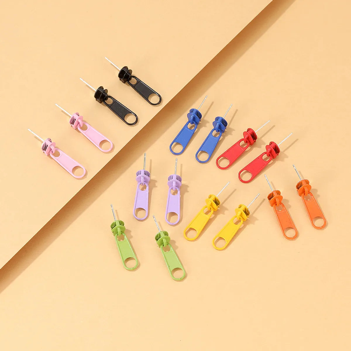 Fashion Candy Color Zipper Buckle Earrings Wholesale Gooddiy