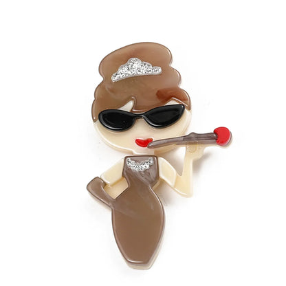 Fashion Cartoon Arylic Women'S Brooches