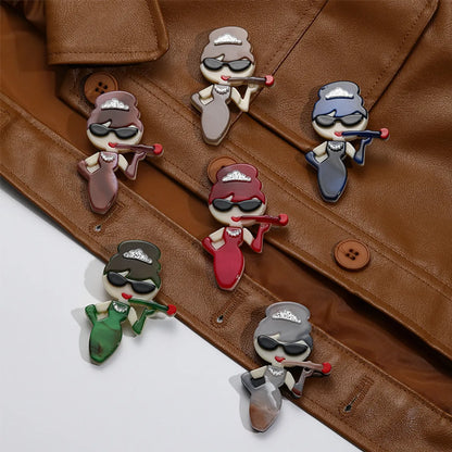 Fashion Cartoon Arylic Women'S Brooches