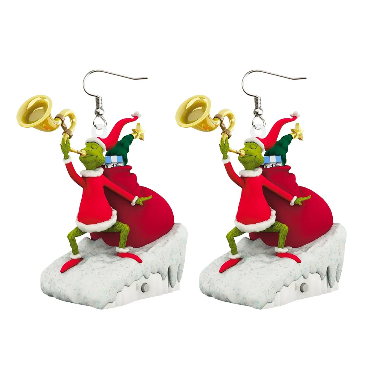 1 Pair Fashion Cartoon Character Carving Arylic Drop Earrings