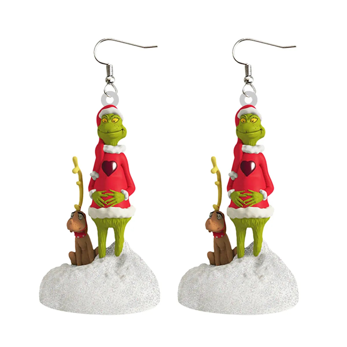 1 Pair Fashion Cartoon Character Carving Arylic Drop Earrings