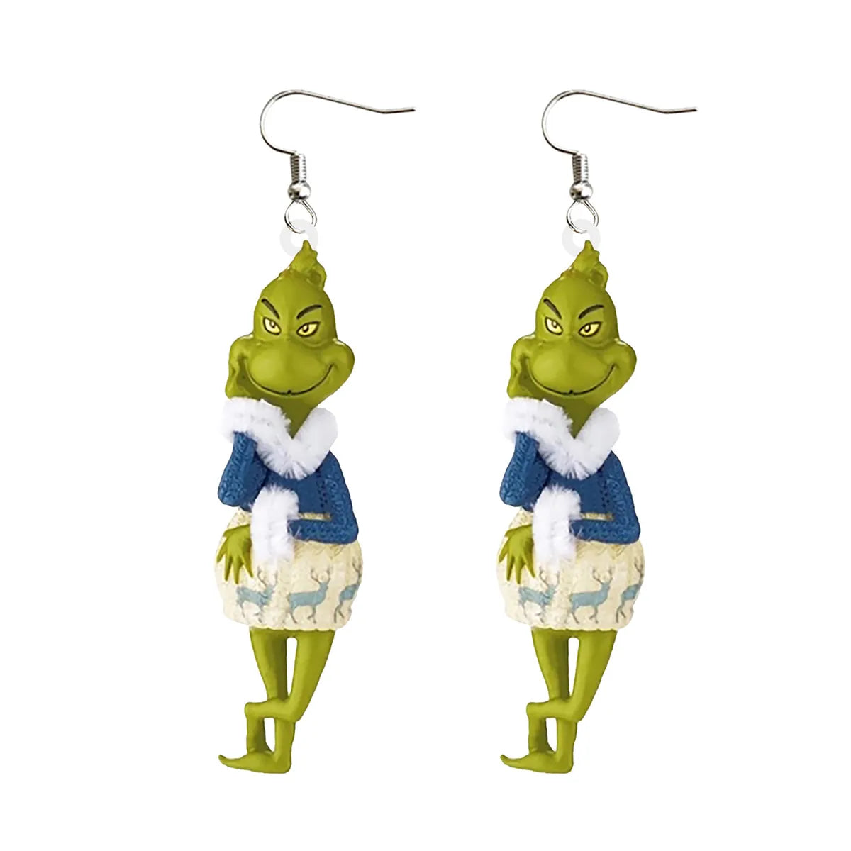 1 Pair Fashion Cartoon Character Carving Arylic Drop Earrings