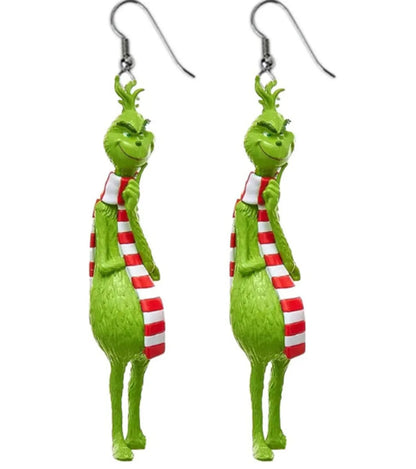 1 Pair Fashion Cartoon Character Carving Arylic Drop Earrings